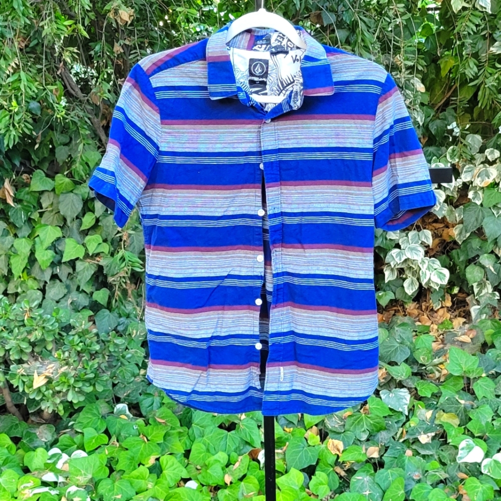 Volcom striped collared shirt